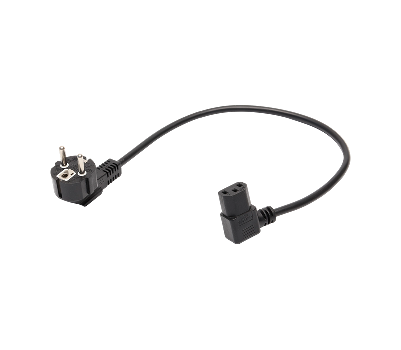 JT008/FY003+ST3W 16A 250V Europae Standard Three-pin 90-Degree Cubitus Plug Cum 90-Degree IEC C13 Connector