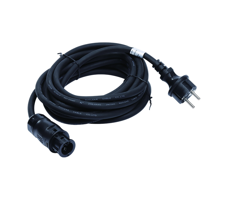 Europae Standard Plug Solar Cable, 3-pin Electrical Connector, 16A AC 250V